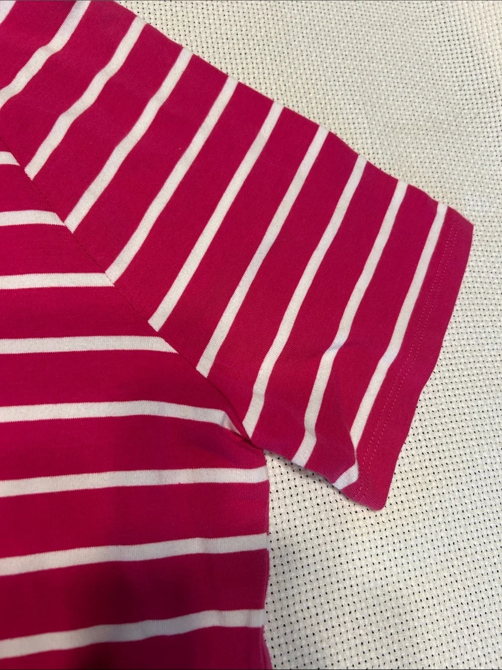 Michael Kors Pink and White Striped Short Sleeve Tee